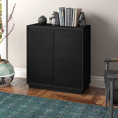 Hudson&Canal Presque Accent Cabinet, 30 in., Black