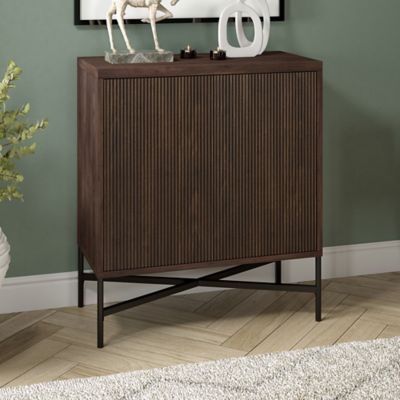 Hudson&Canal Brighton Accent Cabinet, 28 in., Brown
