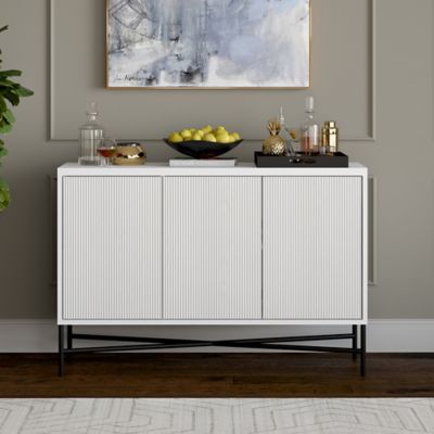 Hudson&Canal Brighton Buffet Table, White