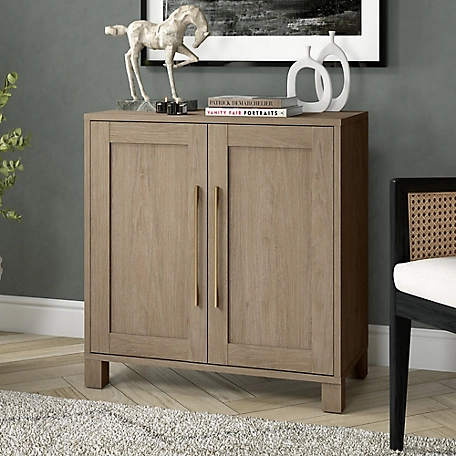 Hudson&Canal Chabot Accent Cabinet, 28 in., Gray