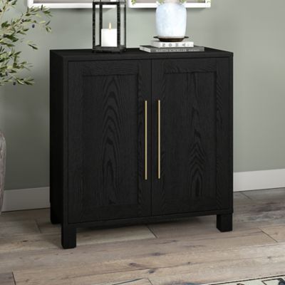 Hudson&Canal Chabot Accent Cabinet, 28 in., Black