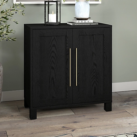 Hudson&Canal Chabot Accent Cabinet, 28 in., Black