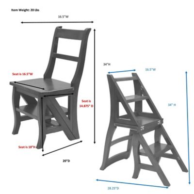 Image showing  Folding Library Hardwood Ladder Chair
