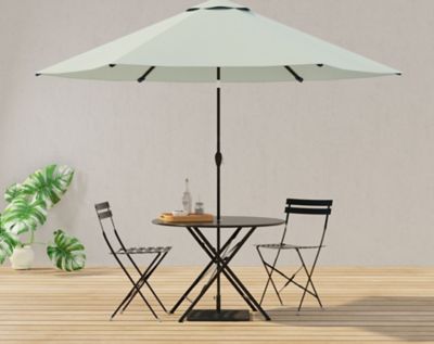 Image showing 9 th Carolina Chair & Table 30 in. Round Folding Metal Bistro Table with Umbrella Hole