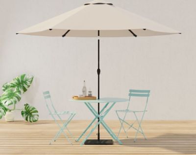 Image showing 5 th Carolina Chair & Table 30 in. Round Folding Metal Bistro Table with Umbrella Hole