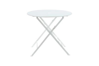 Image showing  30 in. Round Folding Metal Bistro Table with Umbrella Hole