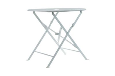 Image showing  30 in. Round Folding Metal Bistro Table with Umbrella Hole