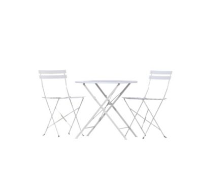 Image showing  30 in. Round Folding Metal Bistro Table with Umbrella Hole