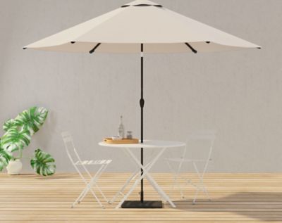 Image showing 6 th Carolina Chair & Table 30 in. Round Folding Metal Bistro Table with Umbrella Hole