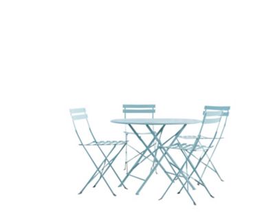 Image showing  36 in. Round Folding Metal Bistro Table with Umbrella Hole