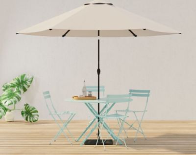 Image showing 5 th Carolina Chair & Table 36 in. Round Folding Metal Bistro Table with Umbrella Hole