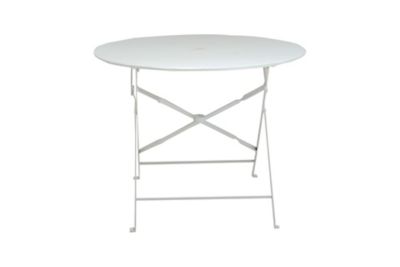 Image showing  36 in. Round Folding Metal Bistro Table with Umbrella Hole
