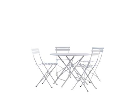 Image showing 6 th Carolina Chair & Table 36 in. Round Folding Metal Bistro Table with Umbrella Hole