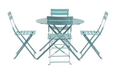 Image showing 7 th Carolina Chair & Table Set of 2 Folding Metal Bistro Chair