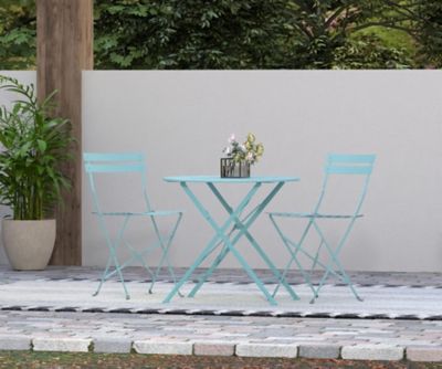 Image showing 10 th Carolina Chair & Table Set of 2 Folding Metal Bistro Chair