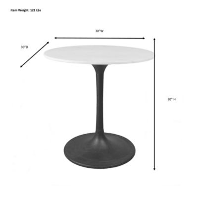 Image showing 7 th Carolina Chair & Table Enzo 30 in. Round Marble Top Dining Table