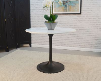 Image showing  Enzo 40 in. Round Marble Top Dining Table