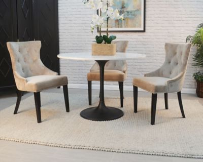 Image showing  Enzo 40 in. Round Marble Top Dining Table