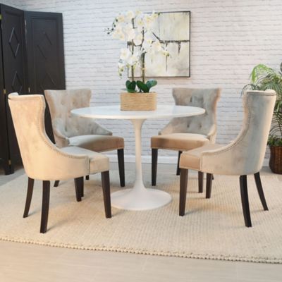 Image showing  Enzo 40 in. Round Marble Top Dining Table