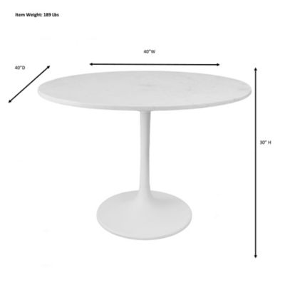 Image showing  Enzo 40 in. Round Marble Top Dining Table