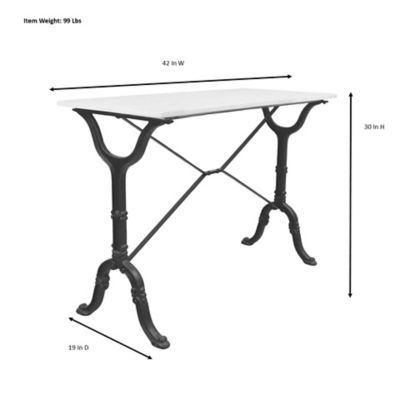 Image showing  Vera Marble Top Console Table, White Marble