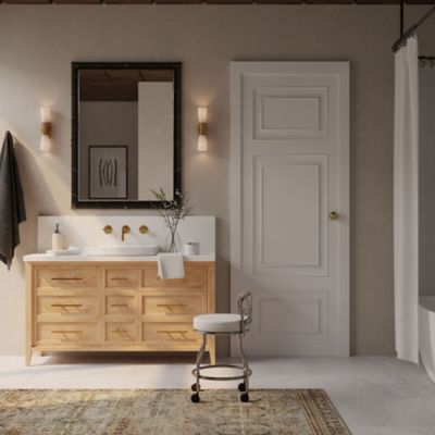 Image showing  Diana X-Back Vanity Bench with Casters