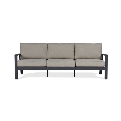 Image showing  Aegean 80 in. Metal Outdoor Couch in Weathered Slate With Cushions
