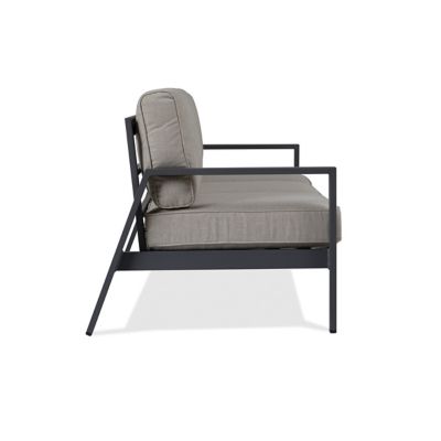 Image showing  Aegean 80 in. Metal Outdoor Couch in Weathered Slate With Cushions