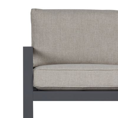 Image showing  Aegean 80 in. Metal Outdoor Couch in Weathered Slate With Cushions