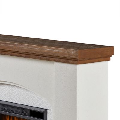 Image showing  Anika 49 in. Electric Fireplace in White Stucco