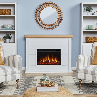 Real Flame Marshall 49 in. Slim Electric Fireplace in White