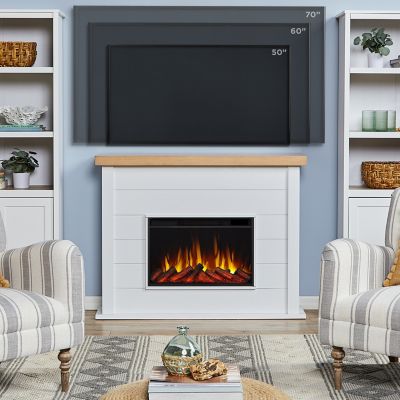 Image showing  Marshall 49 in. Slim Electric Fireplace in White