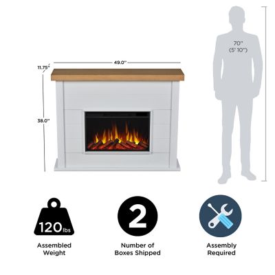 Image showing  Marshall 49 in. Slim Electric Fireplace in White