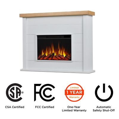 Image showing  Marshall 49 in. Slim Electric Fireplace in White