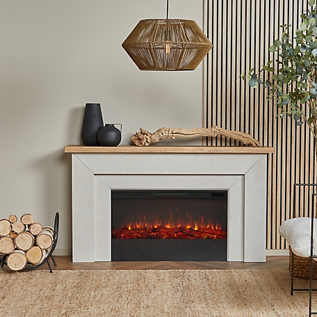 Real Flame Malie 68 in. Landscape Electric Fireplace in Venetian Gray