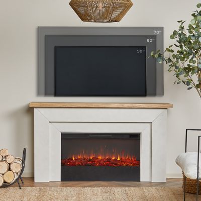 Image showing  Malie 68 in. Landscape Electric Fireplace in Venetian Gray