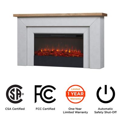 Image showing  Malie 68 in. Landscape Electric Fireplace in Venetian Gray