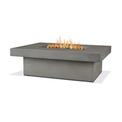 Image showing  Geneva 60 in. Rectangle Concrete Propane Fire Pit Table With Hidden Tank in Ash by Jensen Co.