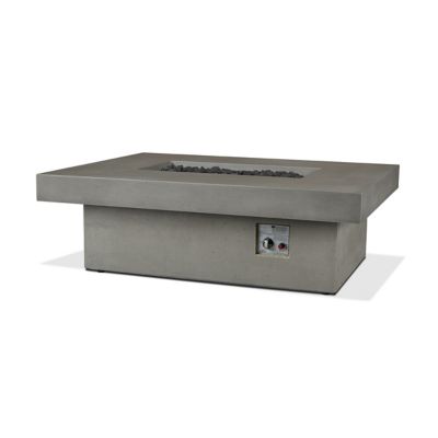 Image showing  Geneva 60 in. Rectangle Concrete Propane Fire Pit Table With Hidden Tank in Ash by Jensen Co.