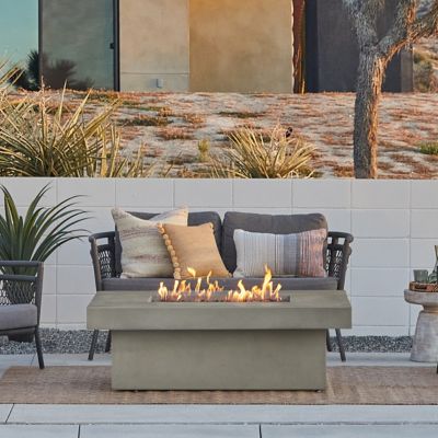 Jensen Geneva 60 in. Rectangle Concrete Propane Fire Pit Table With Hidden Tank in Dune by Jensen Co.