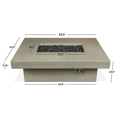 Image showing  Geneva 60 in. Rectangle Concrete Propane Fire Pit Table With Hidden Tank in Dune by Jensen Co.