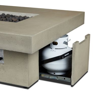 Image showing  Geneva 60 in. Rectangle Concrete Propane Fire Pit Table With Hidden Tank in Dune by Jensen Co.
