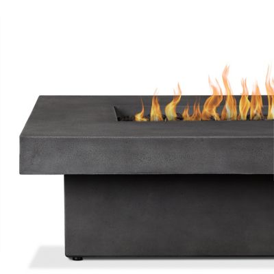 Image showing 6 th Jensen Geneva 60 in. Rectangle Concrete Propane Fire Pit Table With Hidden Tank in Smoke by Jensen Co.