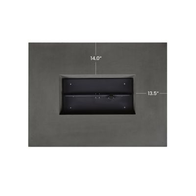 Image showing 7 th Jensen Geneva 60 in. Rectangle Concrete Propane Fire Pit Table With Hidden Tank in Smoke by Jensen Co.