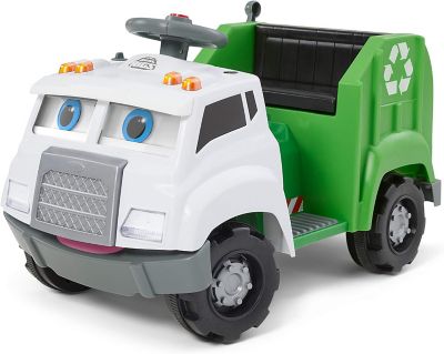 Kid Trax Real Rigs Toddler Recycling Truck Interactive Ride-On Toy, Kids Ages 1.5-4 Years, 6 Volt, Sound Effects