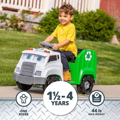 Image showing  Real Rigs Toddler Recycling Truck Interactive Ride-On Toy, Kids Ages 1.5-4 Years, 6V, Sound Effects