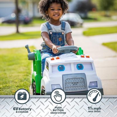 Image showing  Real Rigs Toddler Recycling Truck Interactive Ride-On Toy, Kids Ages 1.5-4 Years, 6V, Sound Effects