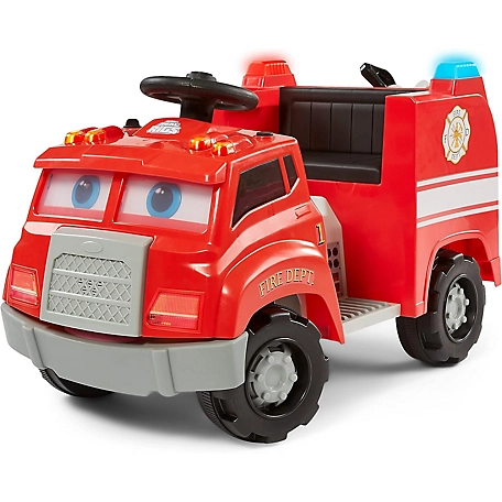 Kid Trax Real Rigs Toddler Fire Truck Interactive Ride On Toy, Kids Ages 1.5-4 Years, 6 Volt, Sound Effects