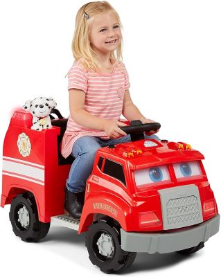 Image showing  Real Rigs Toddler Fire Truck Interactive Ride-On Toy, Kids Ages 1.5-4 Years, 6V, Sound Effects