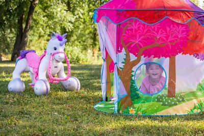 Image showing 5 th Kid Trax Easy Pop Up Kids Magical Play Tent, Large Front and Rear Openings, Carry Case Included, Easy Storage